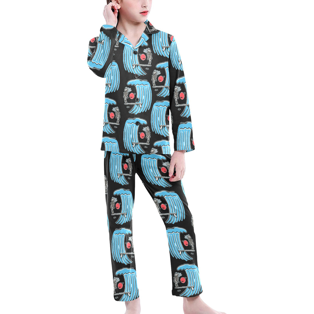 Big Girls' V-Neck Long Pajama Set