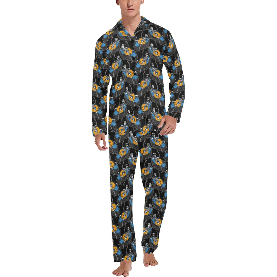 Men's V-Neck Long Pajama Set