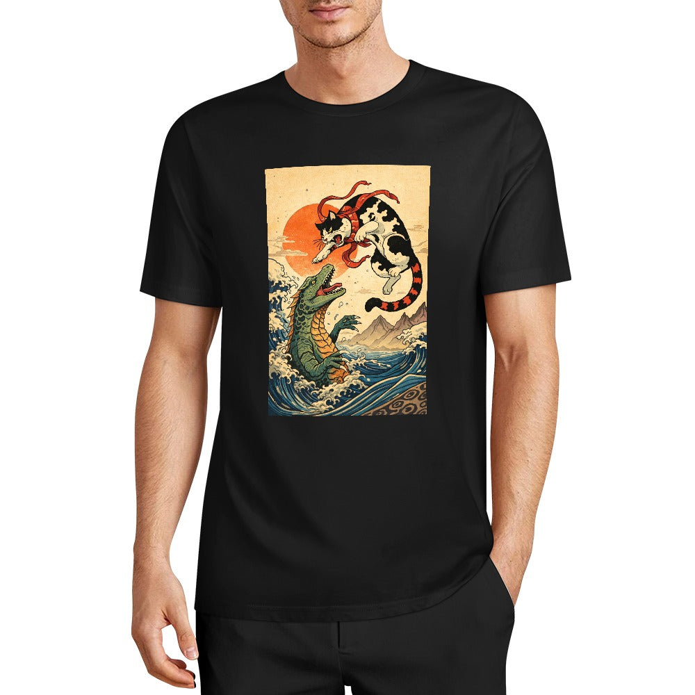 New Pure cotton short sleeved T-shirt Front print Multiple colors