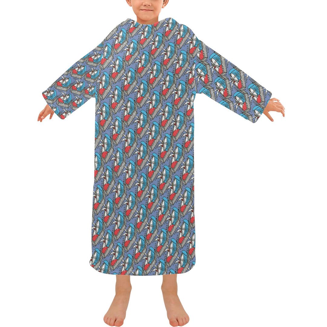 Blanket Robe with Sleeves for Kids