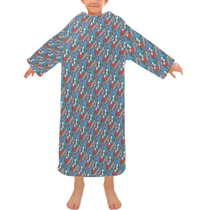 Blanket Robe with Sleeves for Kids