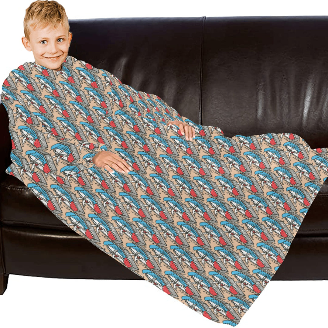 Blanket Robe with Sleeves for Kids