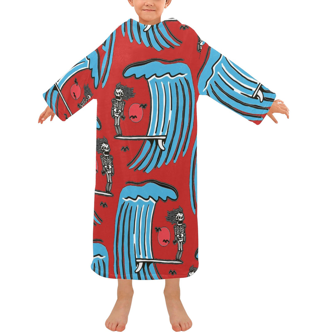 Blanket Robe with Sleeves for Kids