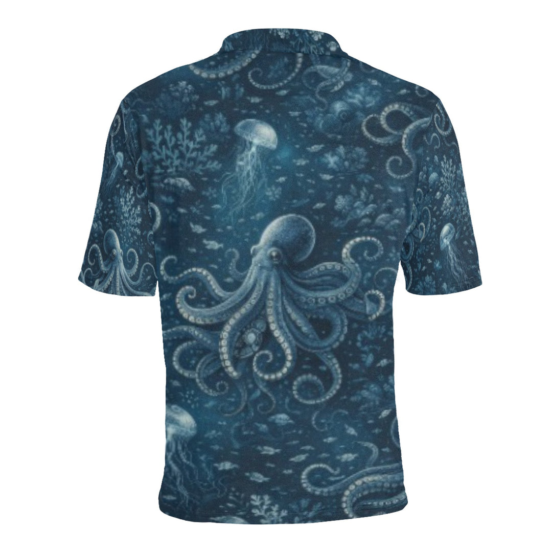 Men's All Over Print Polo Shirt (T55)