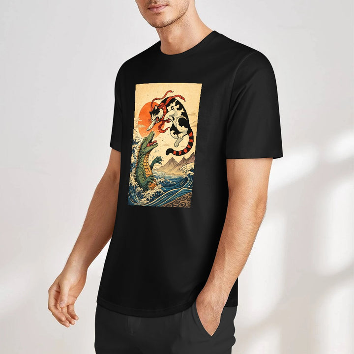 New Pure cotton short sleeved T-shirt Front print Multiple colors