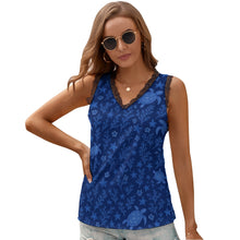 Load image into Gallery viewer, Black Chrysanthemum Women&#39;s V-Neck Sleeveless Top

