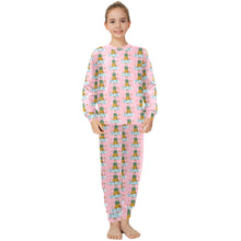Load image into Gallery viewer, Big Girls&#39; Crew Neck Long Pajama Set
