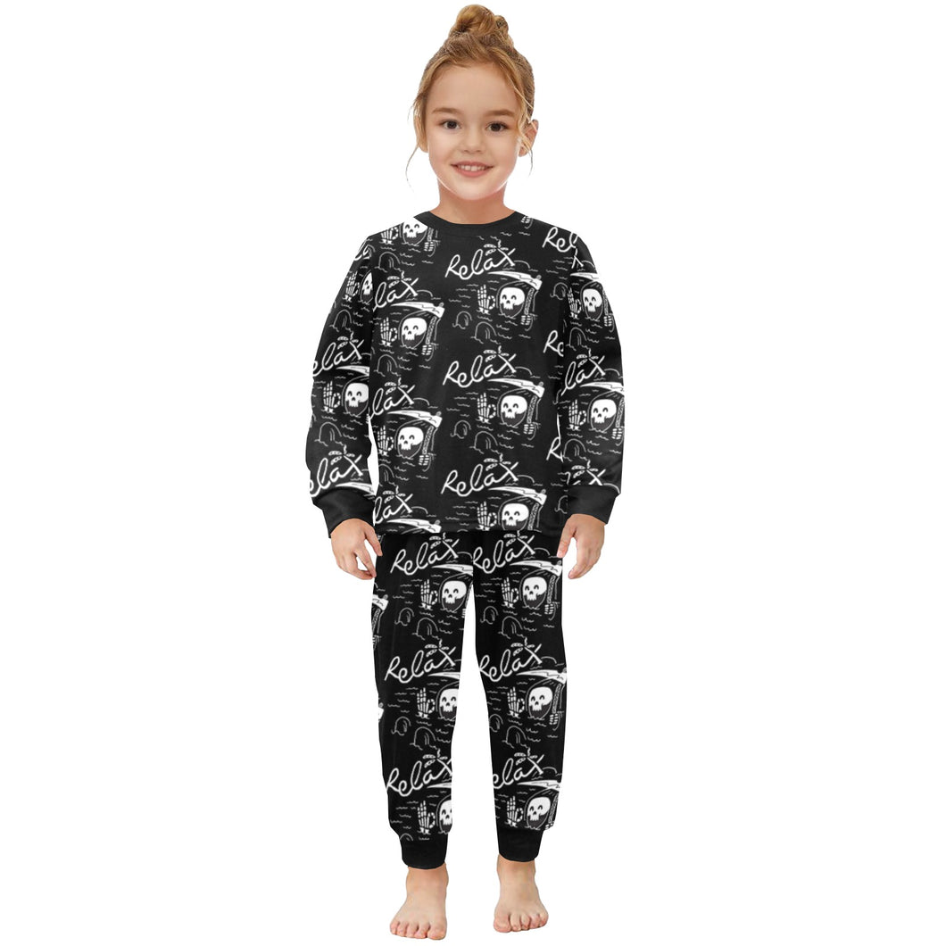 Little Girls' Crew Neck Long Pajama Set