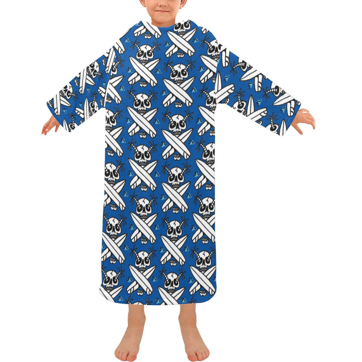 Blanket Robe with Sleeves for Kids