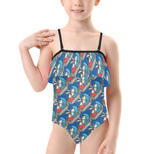 Load image into Gallery viewer, Kids&#39; Spaghetti Strap Ruffle Swimsuit
