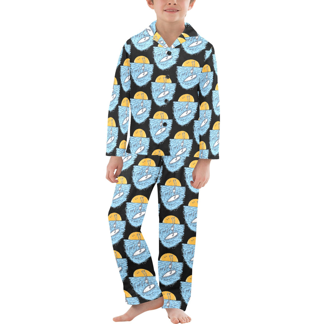 Big Boys' V-Neck Long Pajama Set