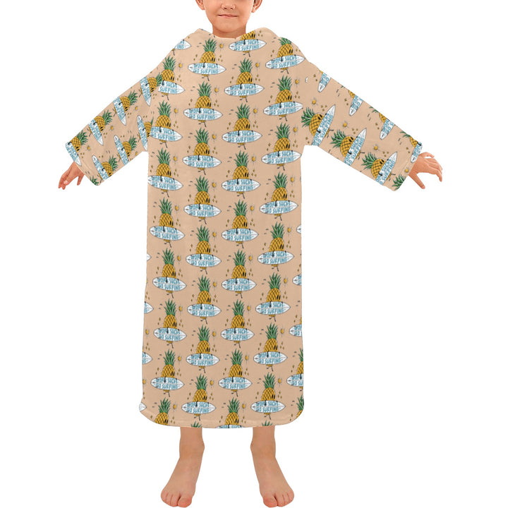 Blanket Robe with Sleeves for Kids
