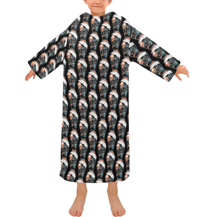 Blanket Robe with Sleeves for Kids