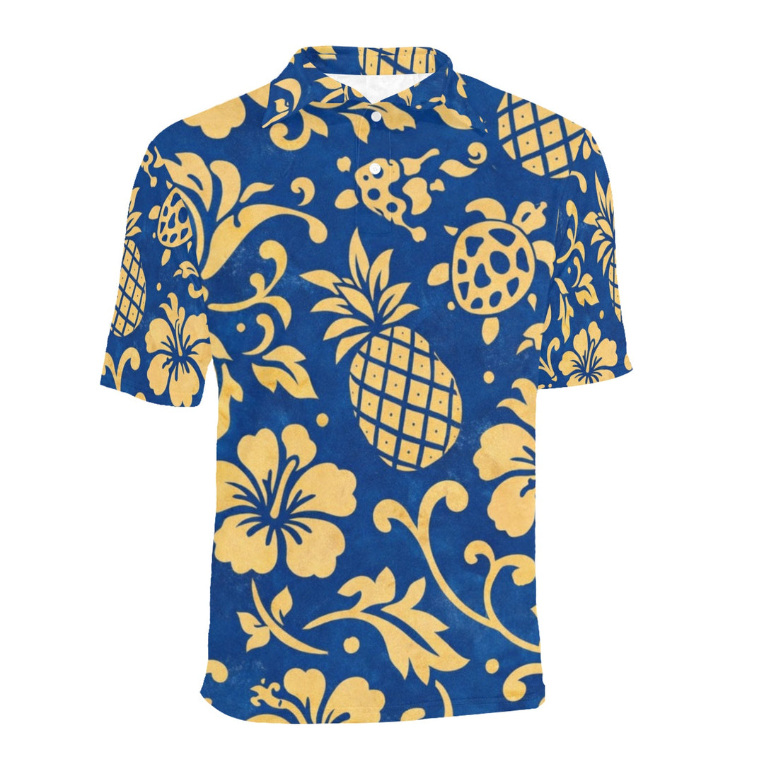 Men's All Over Print Polo Shirt (T55)