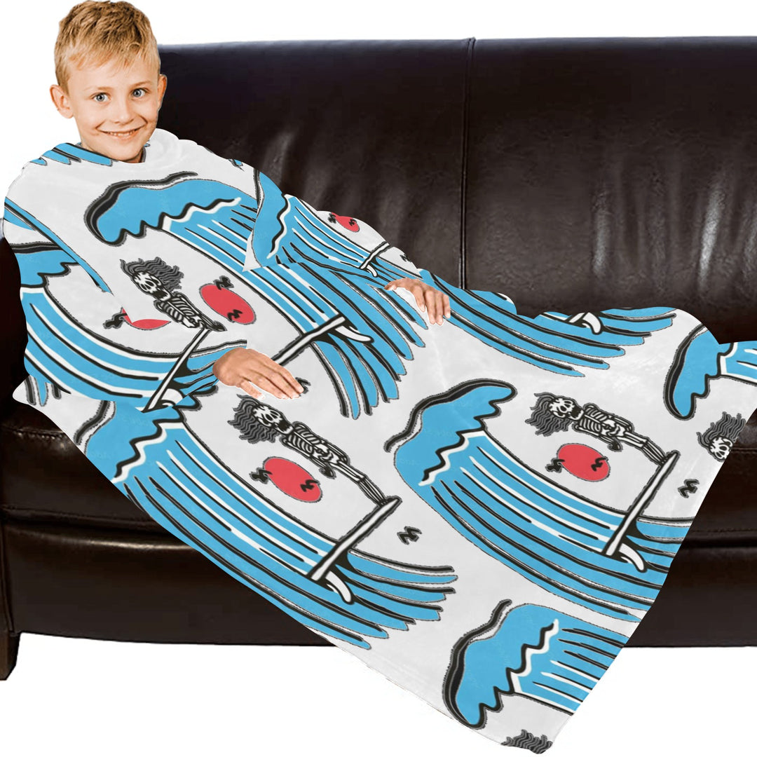 Blanket Robe with Sleeves for Kids